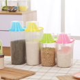 thumbnail image 3 of JUNWELL Cereal Container with Pour Spout and Measuring Cup Plastic Clear  Airtight Watertight Cereal Keeper Food Storage Containers for Rice Grain Cereal Oatmeal Sugar Nuts Beans Size S(P, 3 of 7