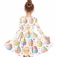 thumbnail image 7 of Xdegoge Funny Kids Girls Easter Holiday Dress Colorful Egg Printed Tween Spring Sundress Knee Length Swing Long Sleeve Cute Festival Party Outfit Casual Play Wear Daily Dress for Teen, 7 of 7