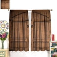 thumbnail image 3 of Rustic Curtains Wooden Barn Door Garage Door American Style Decorations for Rustic Shower Curtains for Living Room Bedroom Blackout Rod Pocket Printed Window Drapes 2 Panel 52x84in, 3 of 6
