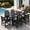 Black, variant on FOOWIN 5PCS Patio Dining Set, HDPE All Weather Outdoor Furniture Set 4 Chairs and 1 Table, Grey