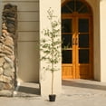 thumbnail image 6 of DR.Planzen 6ft Faux Black Olive Tree - Realistic Potted Artificial Tree with Natural Trunk & Silk Leaves - Tall Faux Plant for Home, Office, Indoor & Outdoor Decor - Low Maintenance & UV Resistant, 6 of 11