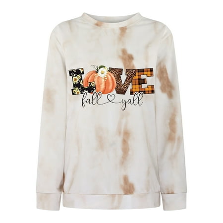 

Honeeladyy Sales Online Thanksgiving Day Fashion Women s Casual Long Sleeve Printed Ladies Sweatshirts Tops