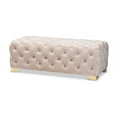 thumbnail image 1 of Bowery Hill Pouf Moderne en Velours Touffeté en Beige et Or, 1 of 8