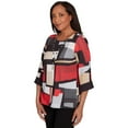 thumbnail image 3 of Alfred Dunner Womens Knit Colorblock Top With Necklace, 3 of 4