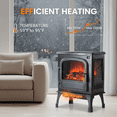thumbnail image 4 of Airdown 26" Freestanding Electric Fireplace Heater with 3D Flame Effect & Remote Control & 12H Timer, Portable Fireplace for Indoor Use, Overheat & Tip-Over Protections for Bedroom Living Room, 4 of 10