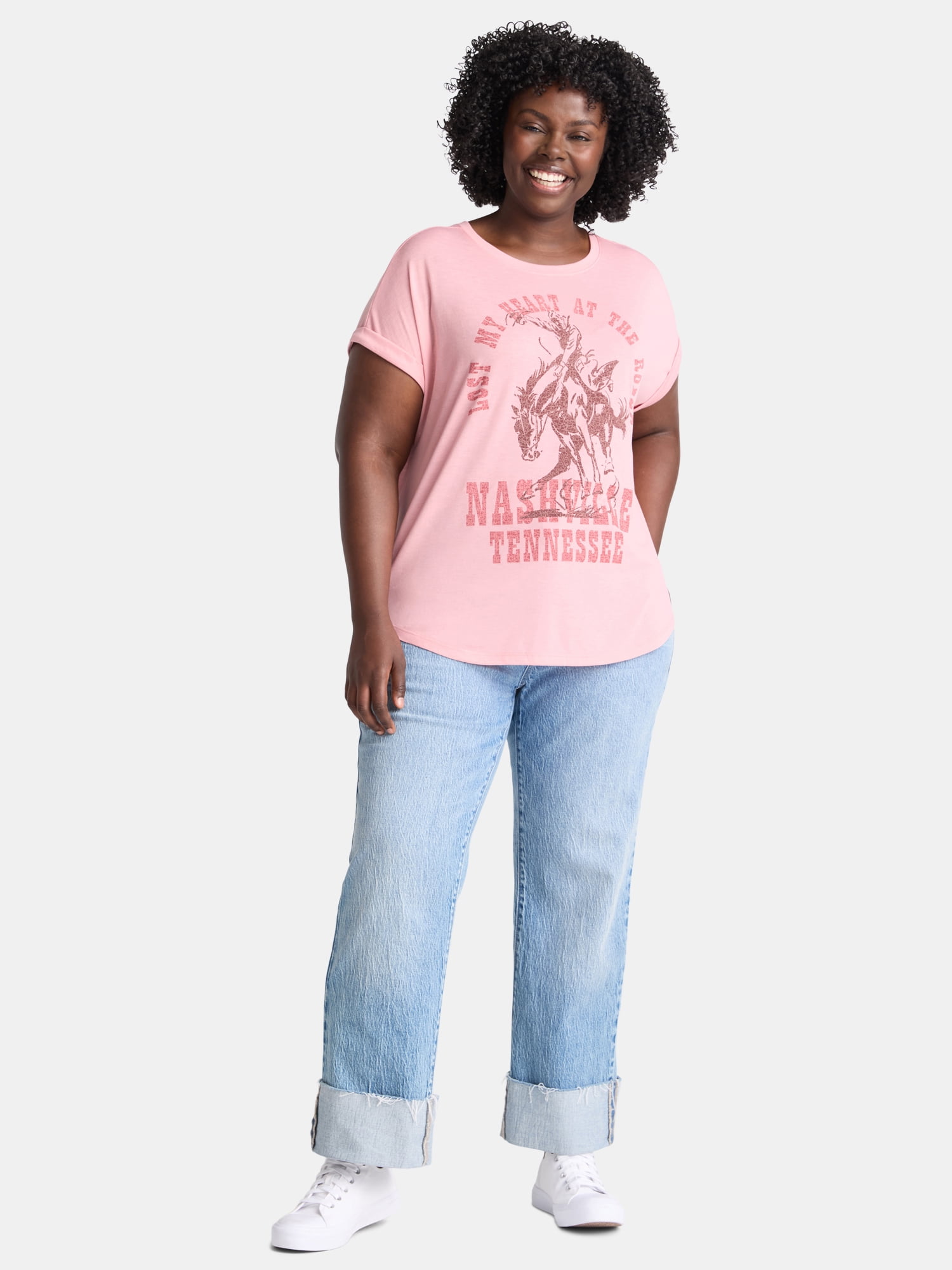 Terra & Sky Women's Plus Size Nashville Graphic Tee, Sizes 0X-4X