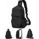 thumbnail image 1 of Mochila Bandolera Pequeña Negra con Correa para Hombre y Mujer, Mochila Liviana con Una Correa, Mochila para Viajes, Ciclismo, Puerto con Cargador USB, Nailon, 1 of 5