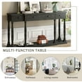 thumbnail image 4 of Lunale 63" Retro Senior Console Table, Storage Sideboard Cabinet with 4 Drawers and 1 Shelf for Hallway Living Room Bedroom, Black, 4 of 7