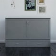 thumbnail image 3 of AFI Hamilton Queen Solid Wood Murphy Bed Chest with Built-In Charger in Gray, 3 of 20