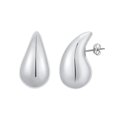 thumbnail image 1 of Pendientes elegantes de moda con forma de gota de agua, pendientes gruesos y brillantes, pendientes huecos ligeros con forma de gota de agua, ajuste universal, 1 of 5