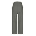 thumbnail image 5 of frariair ​Boho Crinkle Fabric Palazzo Pants For Women Elastic Comfort Waist Lightweight Drape Casual Pants With Pockets Versatile Wear​ Grey, 5 of 8