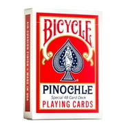 Bicycle Pinochle Playing Cards, Standard Index, 1 Deck (Red or Blue - Color May Vary)