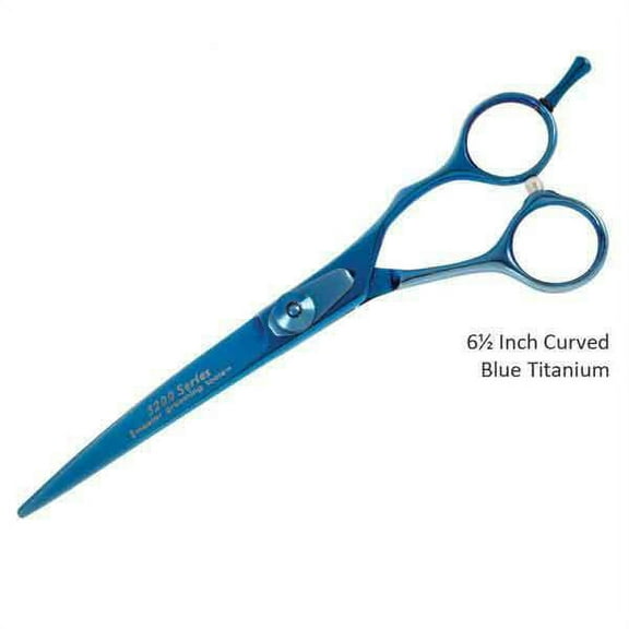 5200 Blue Titanium Professional Grooming Shears 6 1/2" Curved Shaping Scissors