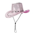 thumbnail image 2 of Sun Hats for Women Unisex Western Cowboy Hat Party Masquerade Casual Style Pink One Size, 2 of 5