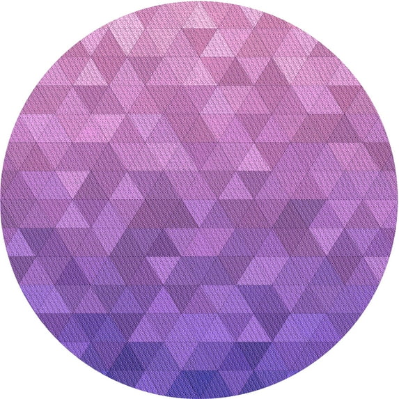 Ahgly Company Indoor Round Patterned Violet Purple Area Rugs, 8' Round