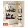 thumbnail image 2 of Shower Caddy 5 Pack Adhesive Bathroom Organizer Shelves Rack - No Drill, Rustproof, Strong Hold for Shampoo, Conditioner, Soap, 2 of 7