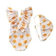 thumbnail image 3 of Baby Girl Swimsuit Cute One Piece Bathing Suit with Sun Protection Ruffles Swimwear (9M-6T), 3 of 3