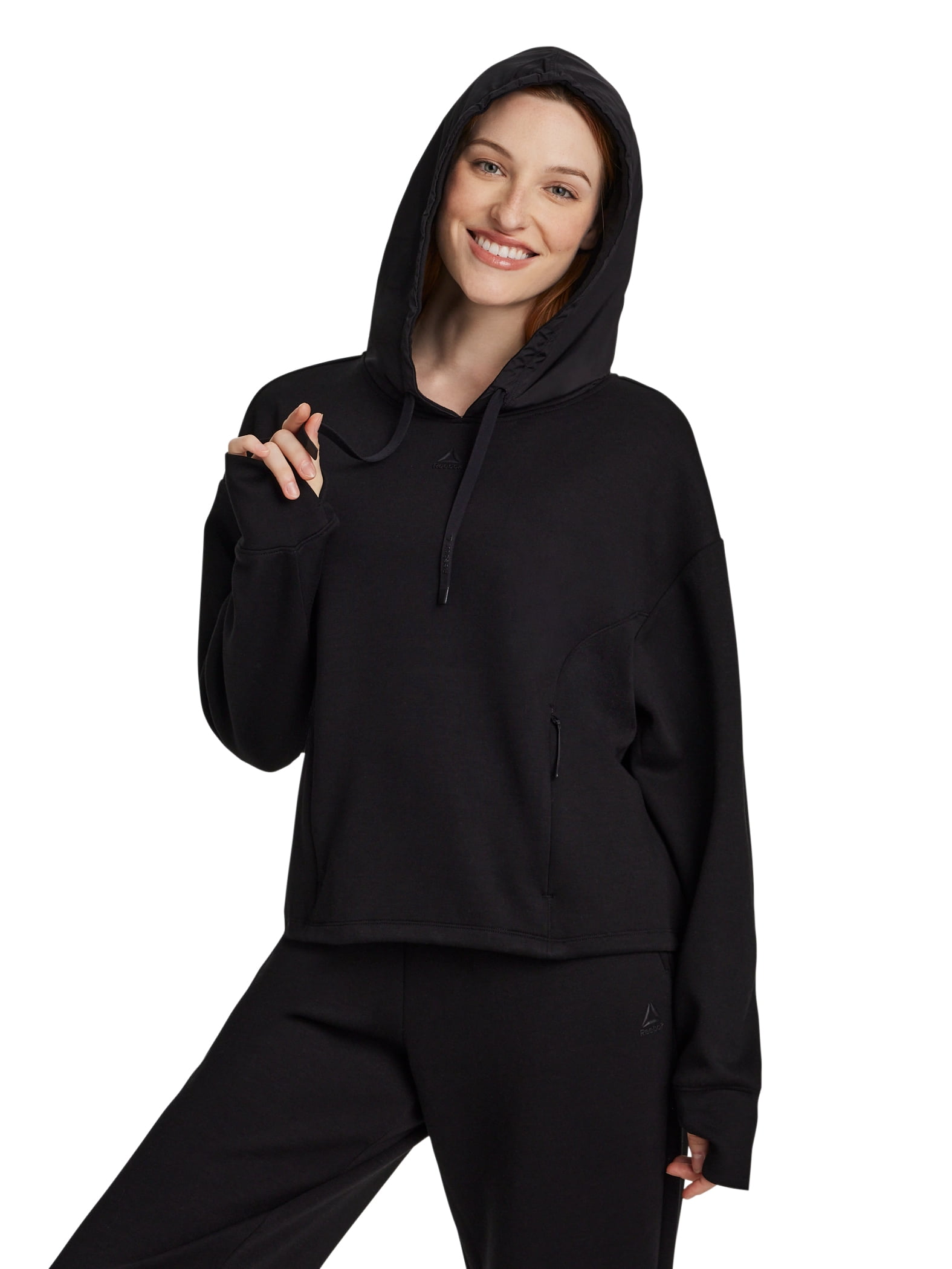 Reebok Women's Momentum Hoodie with Bungee Cinched Bottom, Sizes XS-XXXL