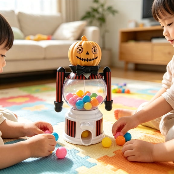 Halloween Pumpkin Head Nutcracker Candy Dispenser Cute Whimsical Indoor Tabletop Decoration For Halloween Party Home Decor