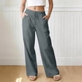 thumbnail image 6 of ZHYou Sweatpants for Women Cotton Linen Baggy Fit Drawstring Wide Leg Elastic High Waist Casual Pull On Jogger Pants,Dark Gray,Size S, 6 of 9