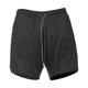 thumbnail image 4 of Pantalones cortos de entrenamiento 2 en 1 para hombre con bolsillos con forro de compresión Cordón Pantalones cortos deportivos Ropa deportiva Negro Hugo  Shorts deportivos para hombre, 4 of 10
