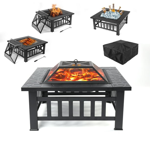 Outdoor Fire Pit Yofe 31 Wood Burning, Outdoor Wood Fire Pit Accessories