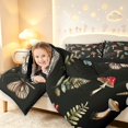 thumbnail image 4 of Homewish Boho Plant Mushrooms 7-Piece Twin Bedding,Floral Butterflies Dragonflies Bedding Comforter Set,Black Reversible, 4 of 8