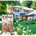 thumbnail image 4 of Shmbada Spring Floral Garden Flag Double Sided 12x18 Vertical Welcome Summer Flowers Farmhouse Holiday Outside Decorations Burlap Yard Decor Flag, 4 of 5