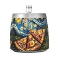thumbnail image 7 of Yayeee Ashtray with Lid for Cigarette Smokeless Stainless Steel Home Ash Holder, Starry Pizza, 7 of 7