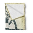 thumbnail image 2 of Nautical Soft Flannel Fleece Throw Blanket, Retro Coastal Lighthouse Ship Helm Wheel Antiqued Seabirds Seagulls, Cozy Plush for Indoor and Outdoor Use, 50" x 60", Grey Yelloe Slate Blue, by Ambesonne, 2 of 5