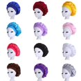 thumbnail image 2 of Gorros de pelo para dormir de noche para mujer, gorro sedoso de satén de doble capa, cubierta ajustable para la cabeza, gorro de ducha para cabello rizado, accesorios de peinado, 2 of 5