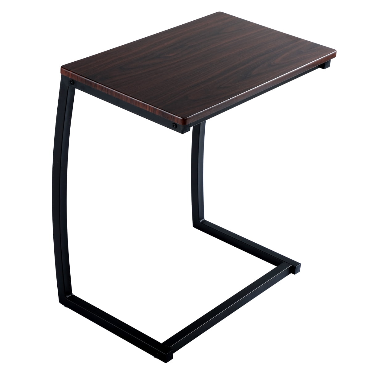 Lowestbest C Shape Accent Side End Table w/ Brown Desktop Lowestbest C Shape Accent Side End Table w/ Brown Desktop
