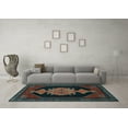 thumbnail image 3 of Ahgly Company Indoor Square Persian Light Blue Traditional Area Rugs, 7' Square, 3 of 4