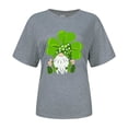 thumbnail image 3 of TSADFHJI Chandails en Molleton pour Femmes Mode Imprimé Décontracté Ample Col Rond Manches Courtes T-Shirt Top S Gris, 3 of 5