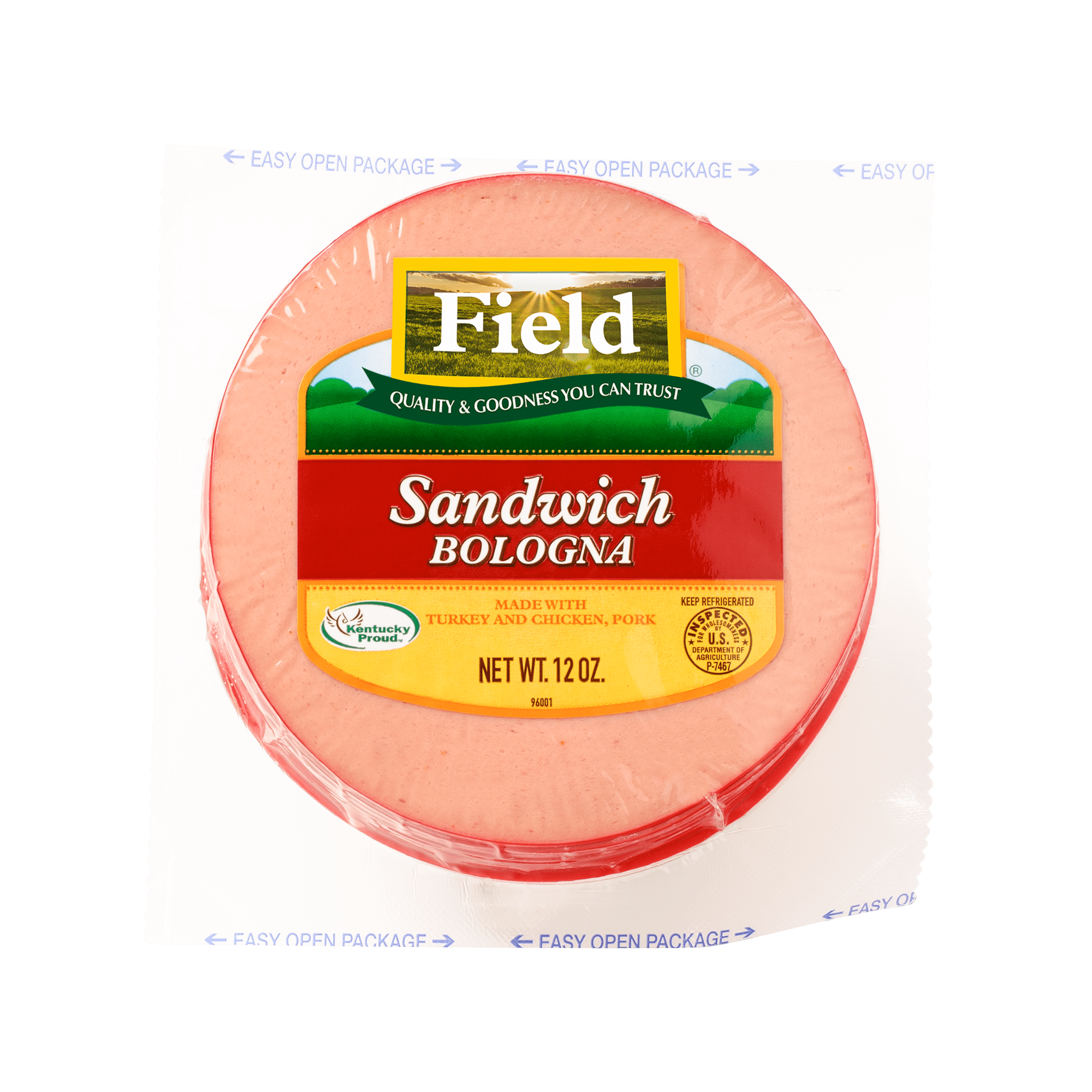 Field Sandwich Bologna, Sliced, Deli Meat, 12 oz