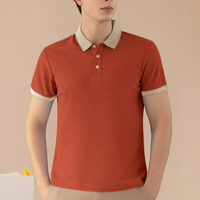 pstuiky camisetas para hombre, Blusa/camiseta informal de verano para hombre, de color liso, con cuello vuelto ropa de hombre m