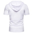 thumbnail image 7 of Sakmal Athletic Shirts for Men Short Sleeve Gym Lightweight Tshirts White Hooded Solid Shirts for Men M, 7 of 7