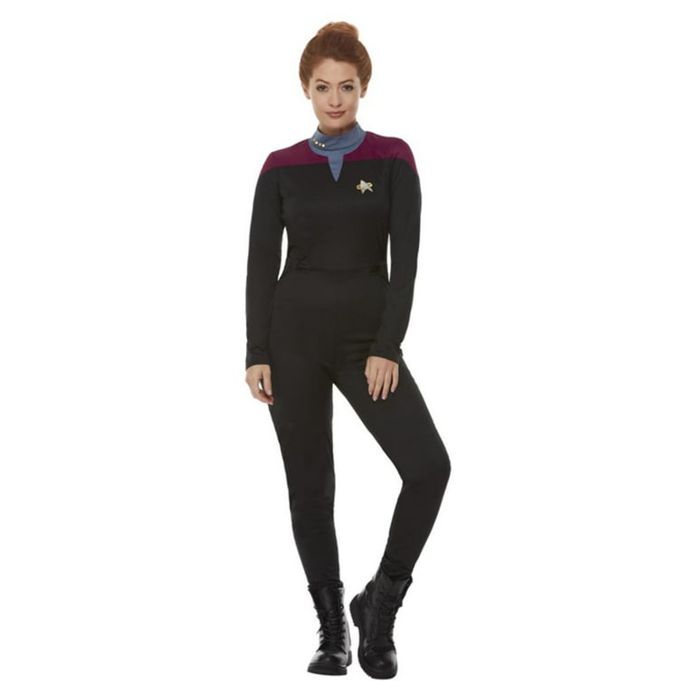 Star Trek Voyager Costume Command Uniform Captain Janeway Womens Jumpsuit Black Star Trek Voyager Costume Command Uniform Captain Janeway Womens Jumpsuit Black