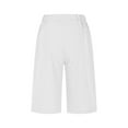 thumbnail image 5 of Sriper Womens Casual Drawstring Elastic Waist Comfy Cotton Linen Shorts,Knee Length Shorts Casual Summer,Wide Leg Pant Dressy,High Waisted Lounge Shorts with Pockets, White XL, 5 of 8