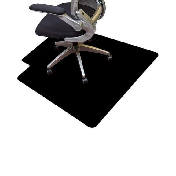 Black PVC Office Desk Chair Mat 36 x 48 with Lip