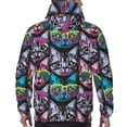 thumbnail image 7 of Pofeuu Happy Kitten Faces Print Mens Casual Hooded Collar Drawstring Hoodies Pullover Sweatshirts Casual Long Sleeve Shirts-Large, 7 of 7