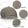 thumbnail image 2 of 2 Pack Newsboy Hats for Men Classic 8 Panel Wool Blend Ivy Hat, 2 of 6