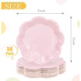 thumbnail image 3 of 50 platos de papel rosa claro de 7 pulgadas, platos de postre festoneados color rosa para fiesta, cena, boda, baby shower, cumpleaños, pastel, 3 of 4