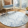 thumbnail image 2 of SAFAVIEH Micro-Loop Jaydon Damask Floral Wool Runner Rug, Blue/Ivory, 2'3" x 7', 2 of 10