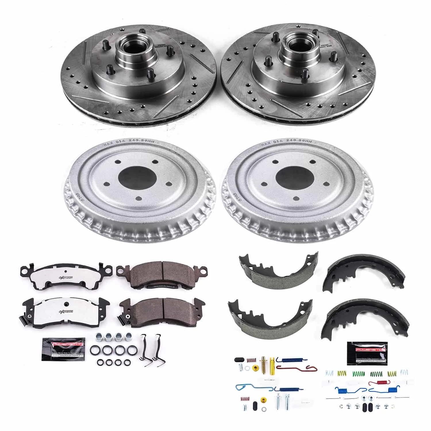 Power Stop Front and Rear Z26 Street Warrior Drum and Shoe Kit K15023DK-26