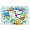 thumbnail image 1 of Youth Cutting Board, Football Players with a Soccer Ball and Colorful Grunge Splashes Competition Sports, Decorative Tempered Glass Cutting and Serving Board, Large Size, Multicolor, by Ambesonne, 1 of 1