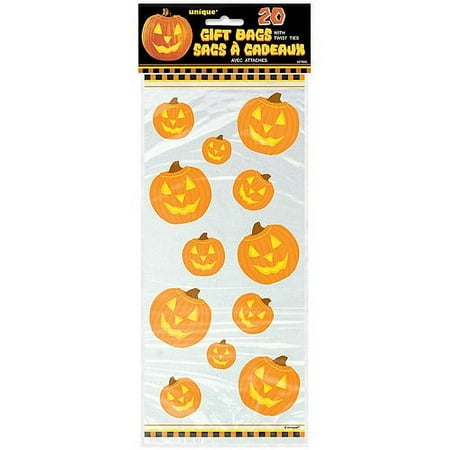 Unique Industries Assorted Colors Halloween Party Bags, 20 Count