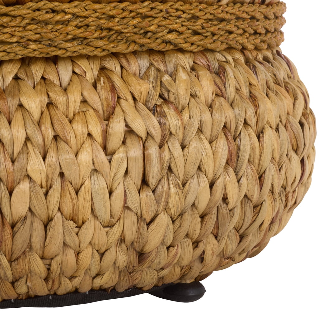 Safavieh Couture Olwynn Water Hyacinth Ottoman, Natural