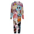 thumbnail image 5 of Amazing World of Gumball Men's Hooded Jumpsuit - Zip Up One Piece Pajamas Soft Cozy Winter Warm Plush Loungewear, 5 of 8
