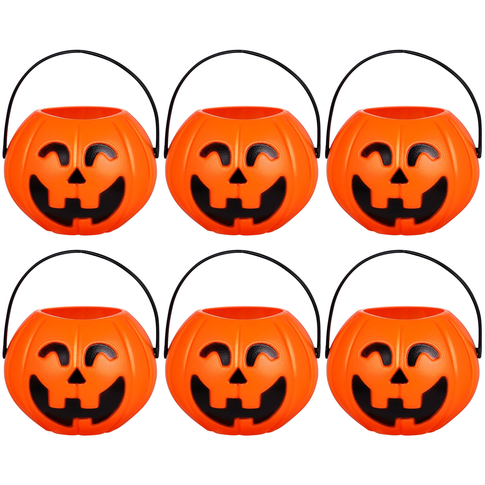 BESTonZON Halloween Pumpkin Candy Bowl - Plastic Half Pumpkin Snack Basket For Fall Party Decor